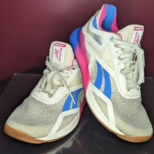 Reebok Womens Nano X FX7956 White/Proud Pink Training Shoes Sneakers Size 8.5.